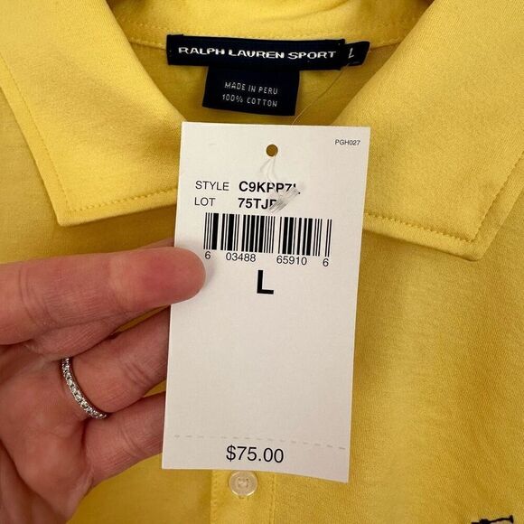Ralph Lauren Sport Dead Stock Washed Yellow Short Sleeve Puff Shoulder Polo - Picture 5 of 8